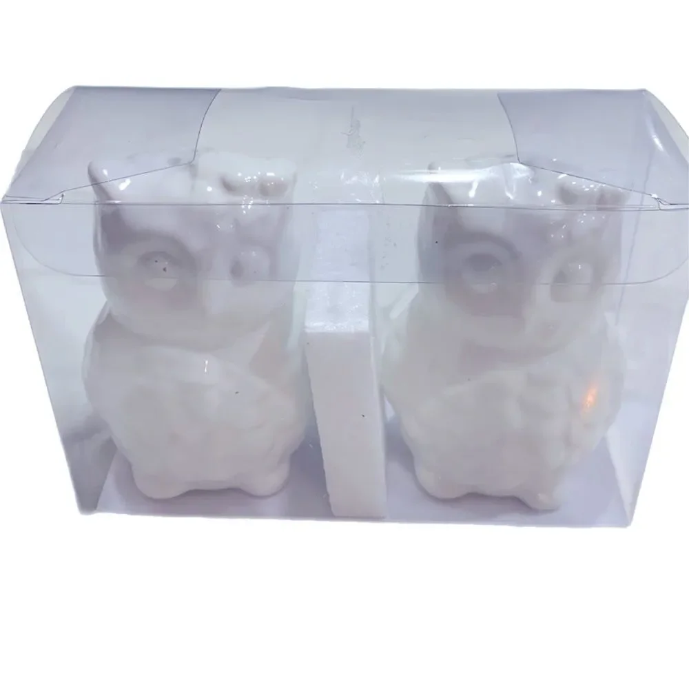 OWL Figurine White SALT and PEPPER Kitchen Shakers Home Decor